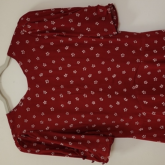 Reformation Baby Doll Floral print Mini Dress Viscose Red Romantic Size 10 - Picture 9 of 17